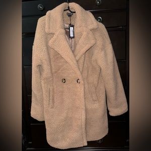 Camel Borg Lapel Pretty Little Thing Coat